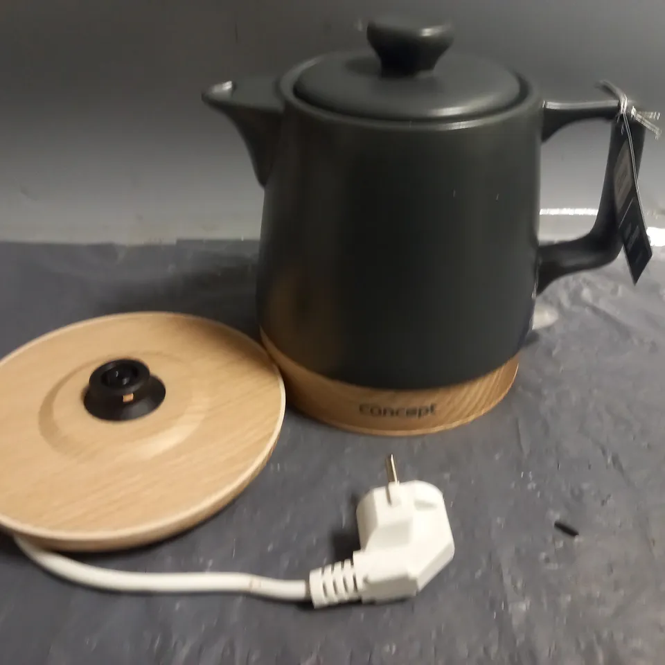 BOXED CONCEPT 1L CERAMIC JUG GREY ELECTRIC KETTLE 