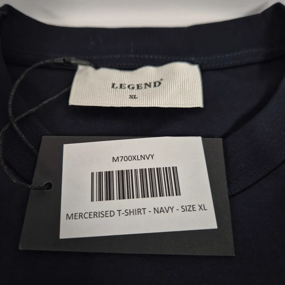 LEGEND MERCERISED T-SHIRT - NAVY - UK XL