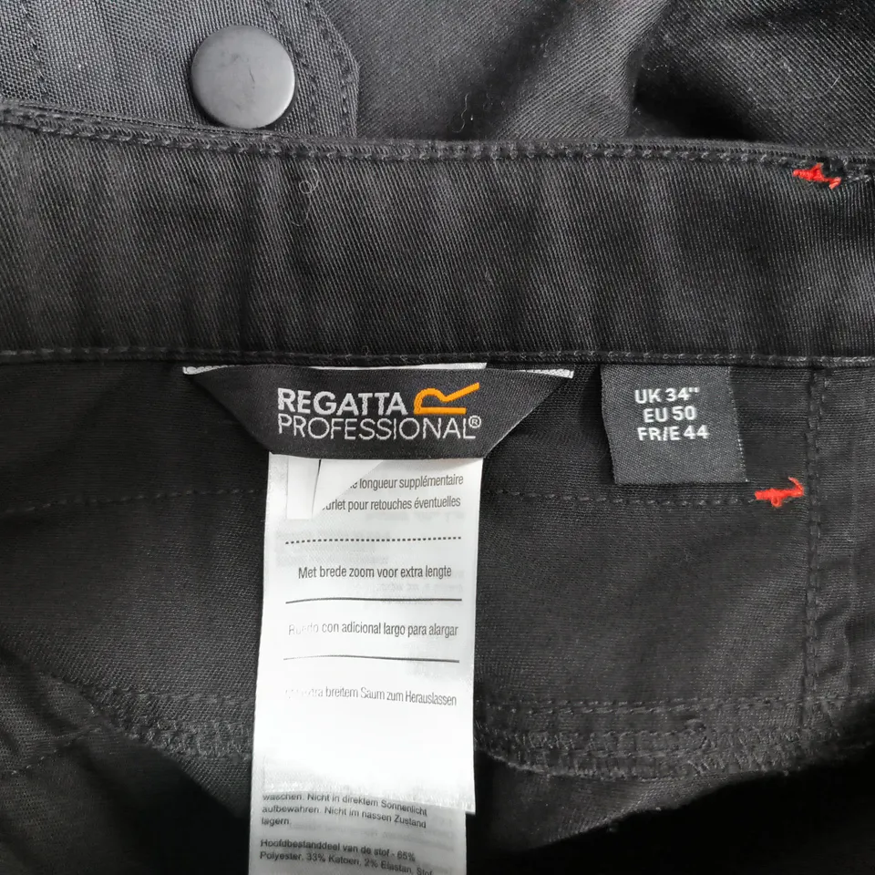 REGATTA INCURSION TROUSERS IN BLACK - UK 34"