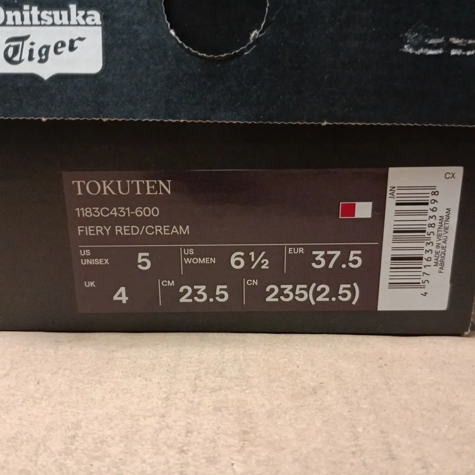 ONITSUKA TIGER TOKUTEN FIERY RED/CREAM TRAINERS – UK4 (US5)