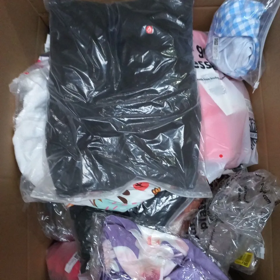 APPROXIMATELY 25 ASSORTED CLOTHING PRODUCTS IN VARIOUS STYLES & SIZES 