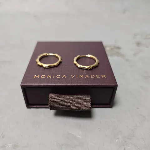 BOXED MONICA VINADER GOLDEN HOOP EARRINGS 