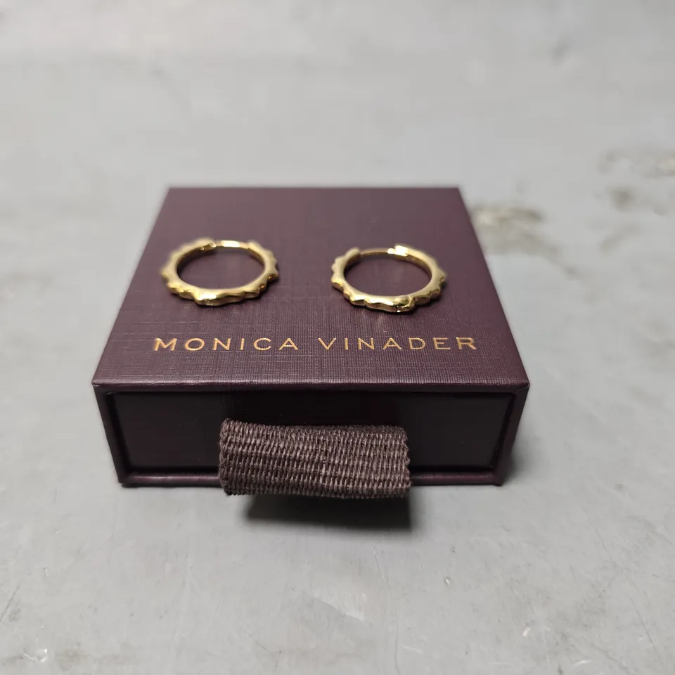 BOXED MONICA VINADER GOLDEN HOOP EARRINGS 