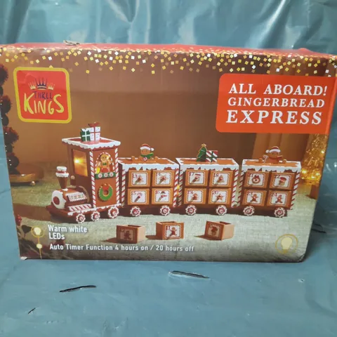 THREE KINGS GINGERBREAD TRAIN LIGHT UP ADVENT CALENDAR