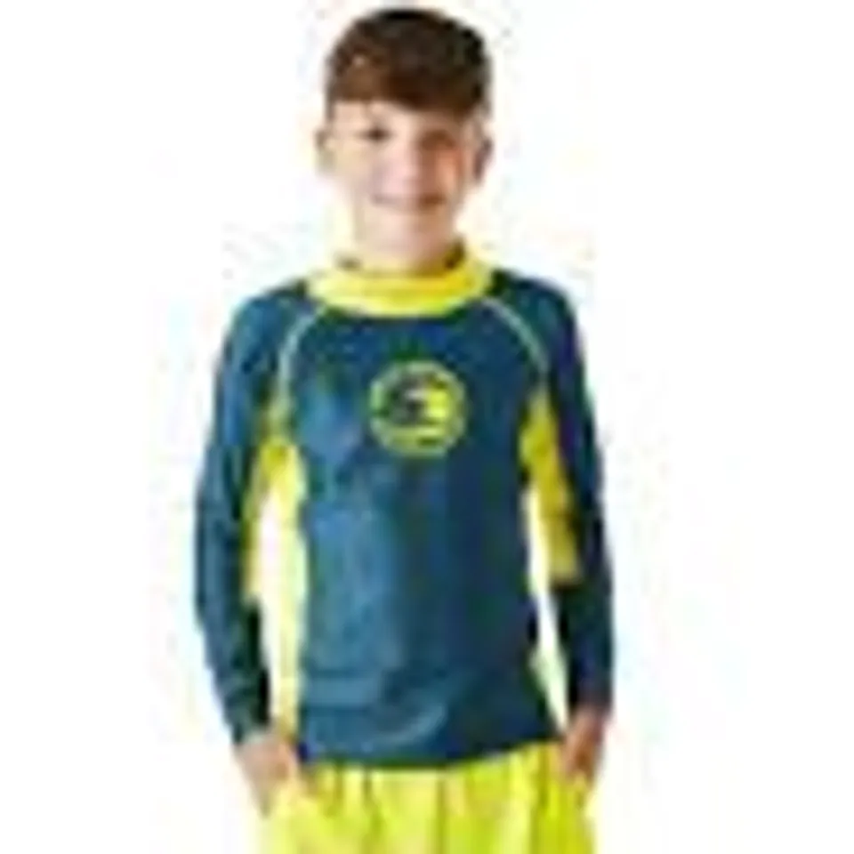 BRAND NEW REGATTA KIDS HOKU II LONG SLEEVE UV PROTECT RASH VEST TAHOE BLUE - AGE 3/4 YEARS