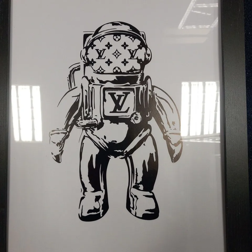 3 FRAMED THEFT ART ASTRO PRINTS TO INCLUDE; LV, GG AND FF