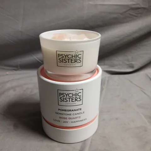 PSYCHIC SISTERS LONDON POMEGRANATE GEMSTONE CANDLE - ROSE QUARTZ