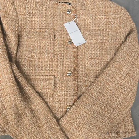 MANGO CHAQUETA 103WINTER BUTTON UP COAT IN BEIGE SIZE LARGE