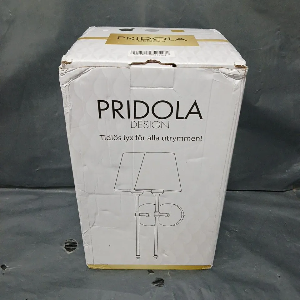 BOXED PRIDOLA DESIGN TWIN WALL LIGHTS SET 