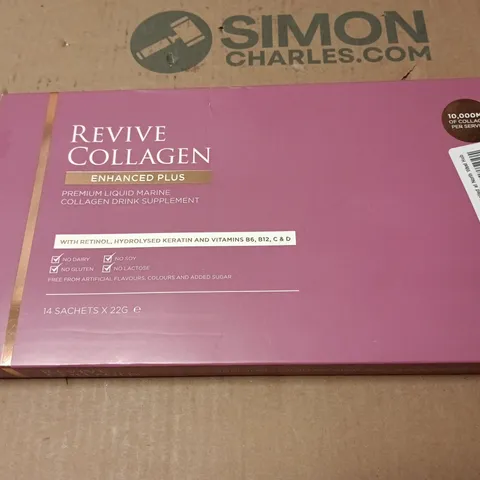 REVIVE COLLAGEN ENHANCED PLUS – PREMIUM LIQUID MARINE COLLAGEN DRINK SUPPLEMENT, 14 SACHETS X 22G, MADE IN BRITAIN