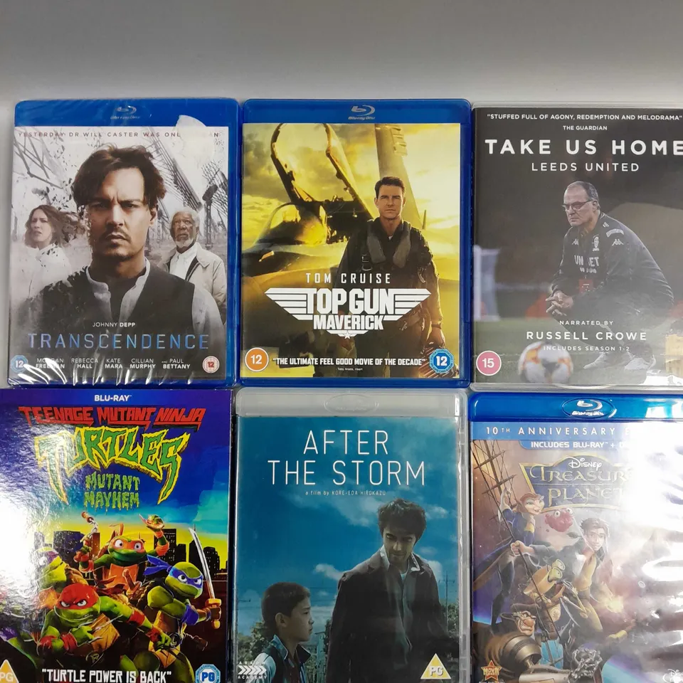 APPROXIMATELY 10 ASSORTED DVD/BLU RAY TO INCLUDE THE ACCOUNTANT, TREASURE PLANET, TRANSCENDENCE ETC