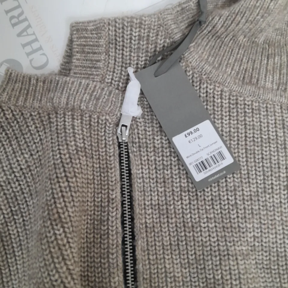 MINT VELVET MINK DOUBLE ZIP FRONT JUMPER - L