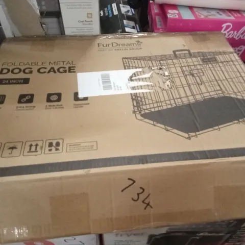 24 INCH FOLDABLE MENTAL DOG CAGE 