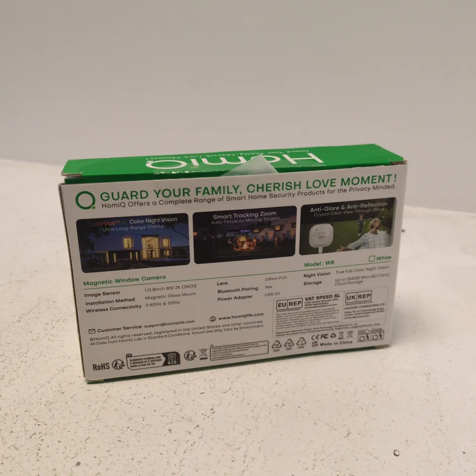 HOMIQ WINDOW CAMERA – MAGNETIC, 2K QHD (MODEL W8)
