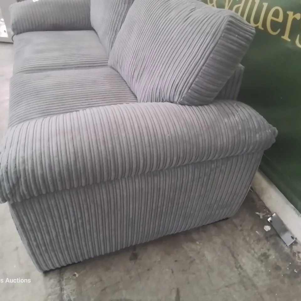DESIGNER THREE SEATER SOFA GREY JUMBO CHORD
