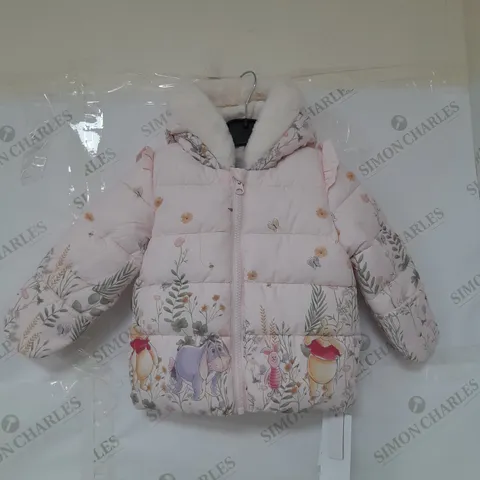 DISNEY BABY PADDED COAT IN PINK WINNIE THE POOH SIZE 6-9 MONTHS