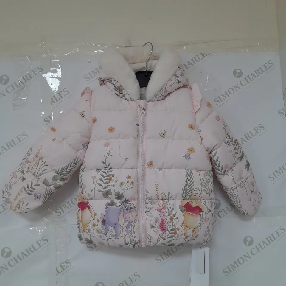 DISNEY BABY PADDED COAT IN PINK WINNIE THE POOH SIZE 6-9 MONTHS