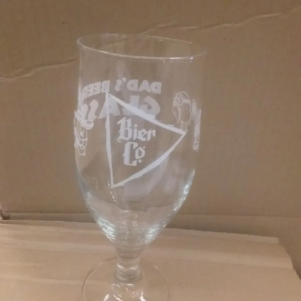PALLET OF APPROXIMATELY 175 BOXES OF 6 BIER CO 'DADS BEER GLASS' 38CL GLASSES(APPROXIMATELY 1050 GLASSES IN TOTAL)
