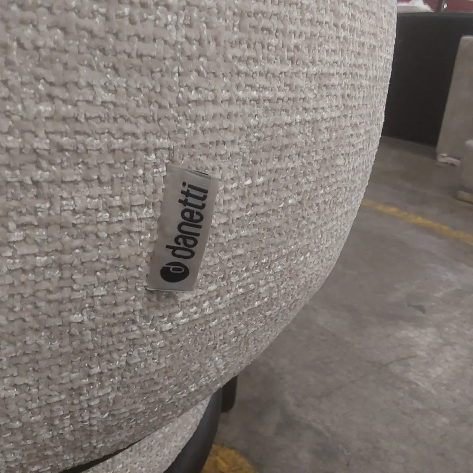 QUALITY DESIGNER DANETTI FLORENCE NATURAL FABRIC WITH DARK WOOD 3 SEATER SOFA RRP £1429