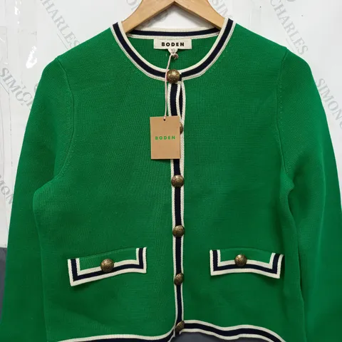 BODEN HOLLY KNITTED JACKET IN EMERALD GREEN - UK 12