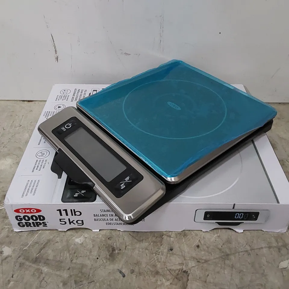 BOXED OXO GOOD GRIPS STAINLESS STEEL SCALE 