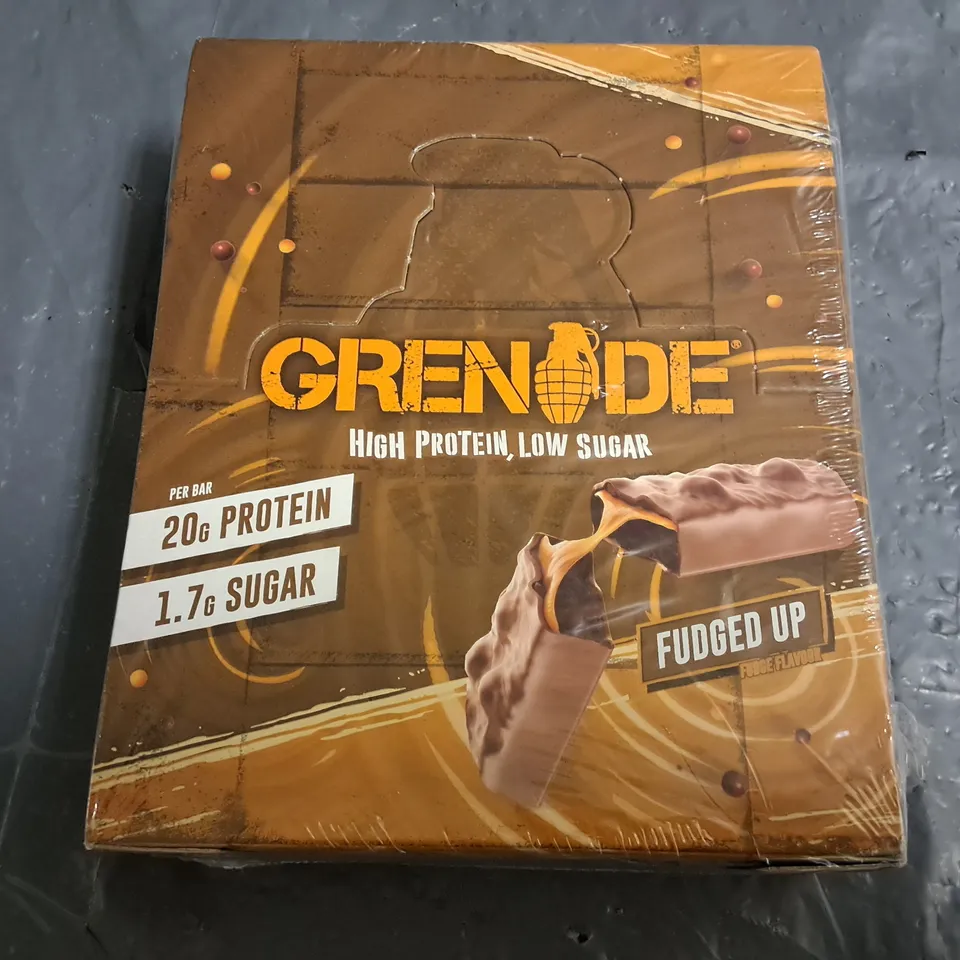 SEALED 12 BAR PACK OF GRENADE PROTEIN BARS - FUDGED UP