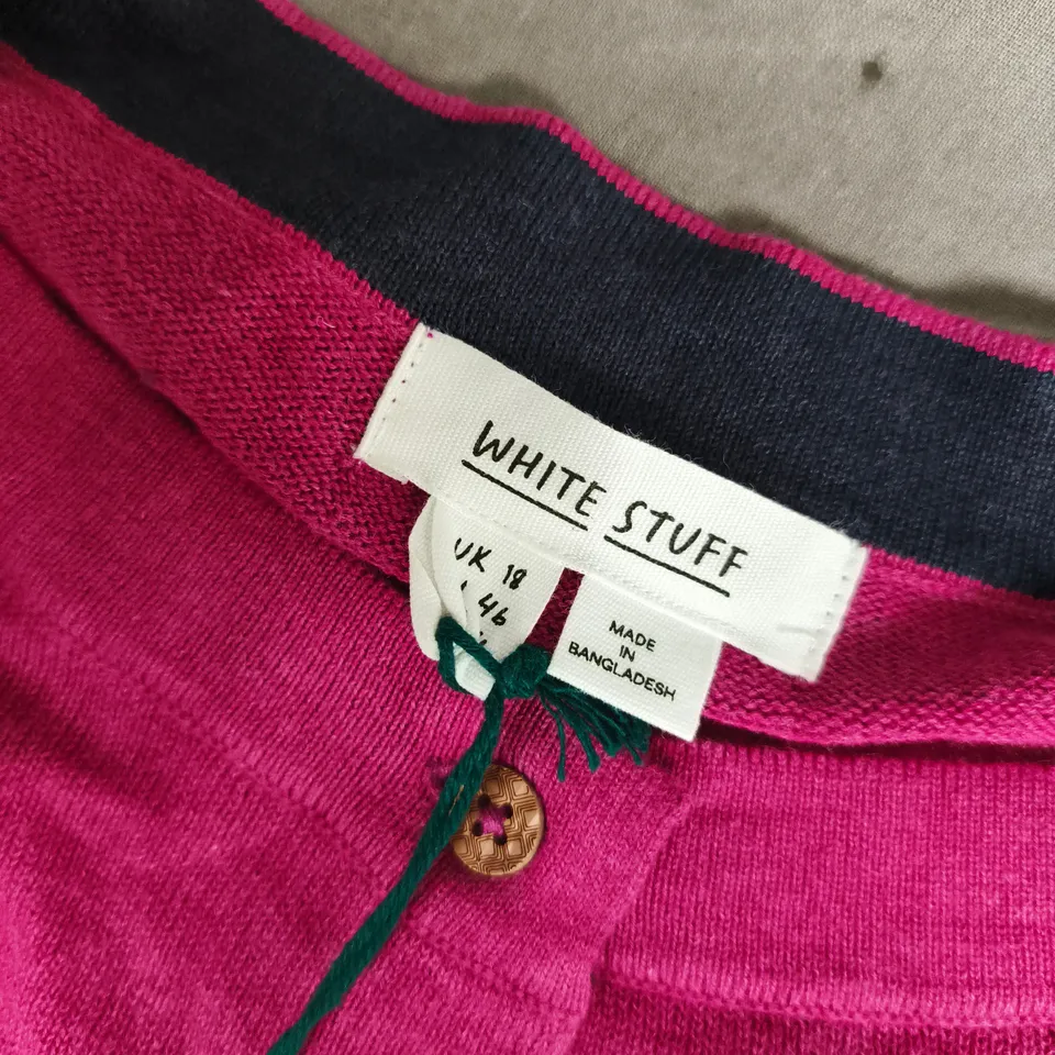WHITE STUFF LULU CARDI IN DARK PLUM - UK 18