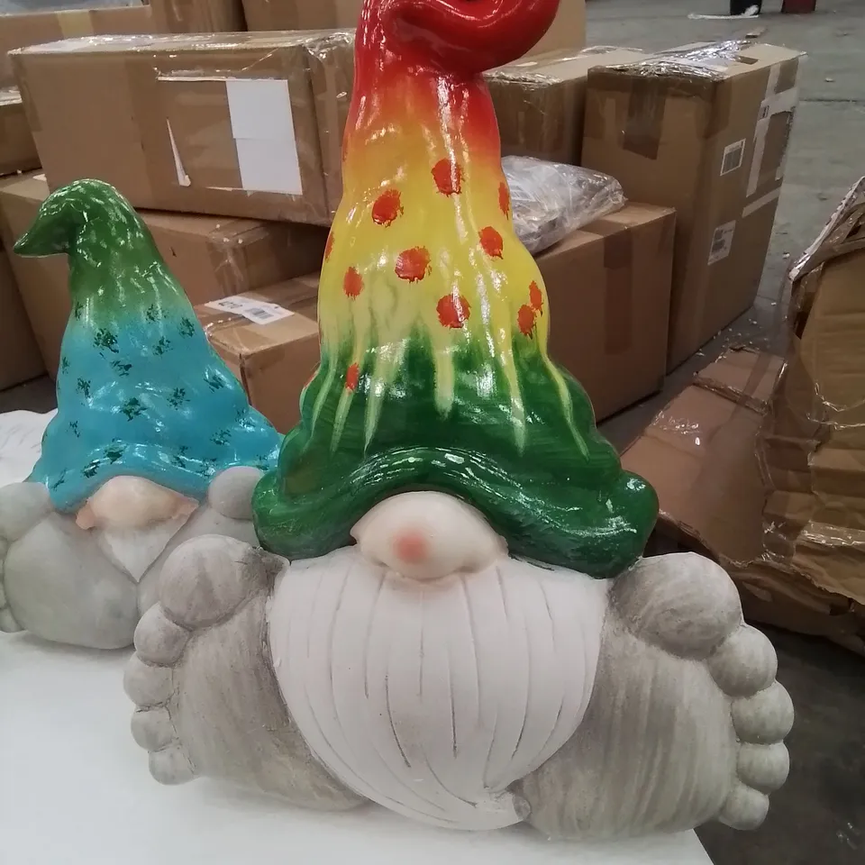 BOXED THREE GARDEN GNOMES