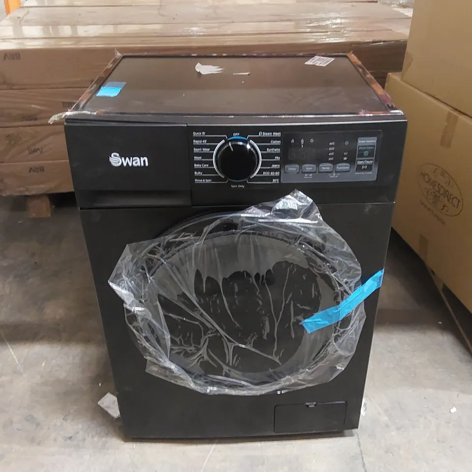 SWAN SW75130B 9KG LOAD, 1400 SPIN FREESTANDING WASHING MACHINE - BLACK