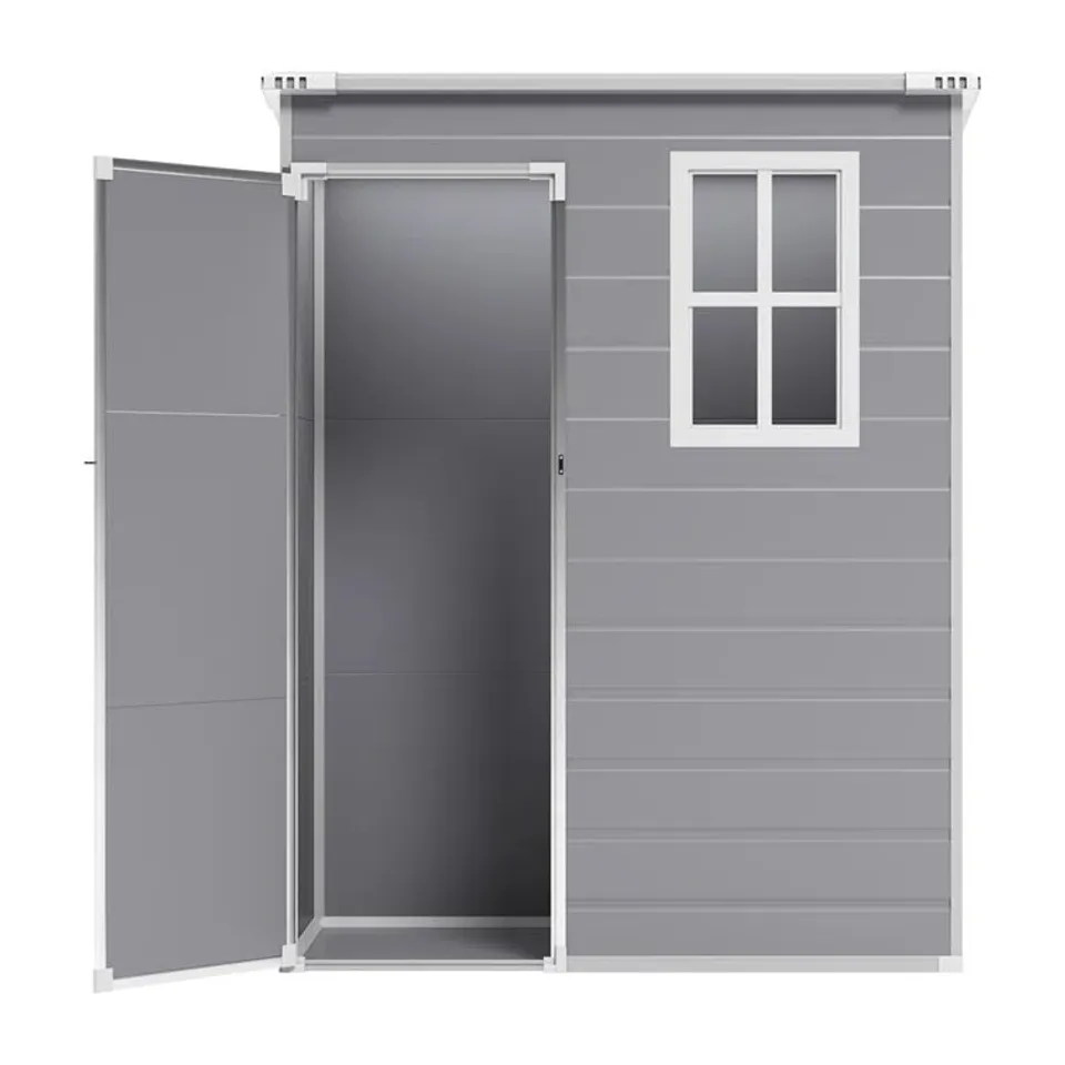 BOXED AZARIUS 5 FT. W X 3 FT. D PLASTIC PENT TOOL SHED (2 BOXES)