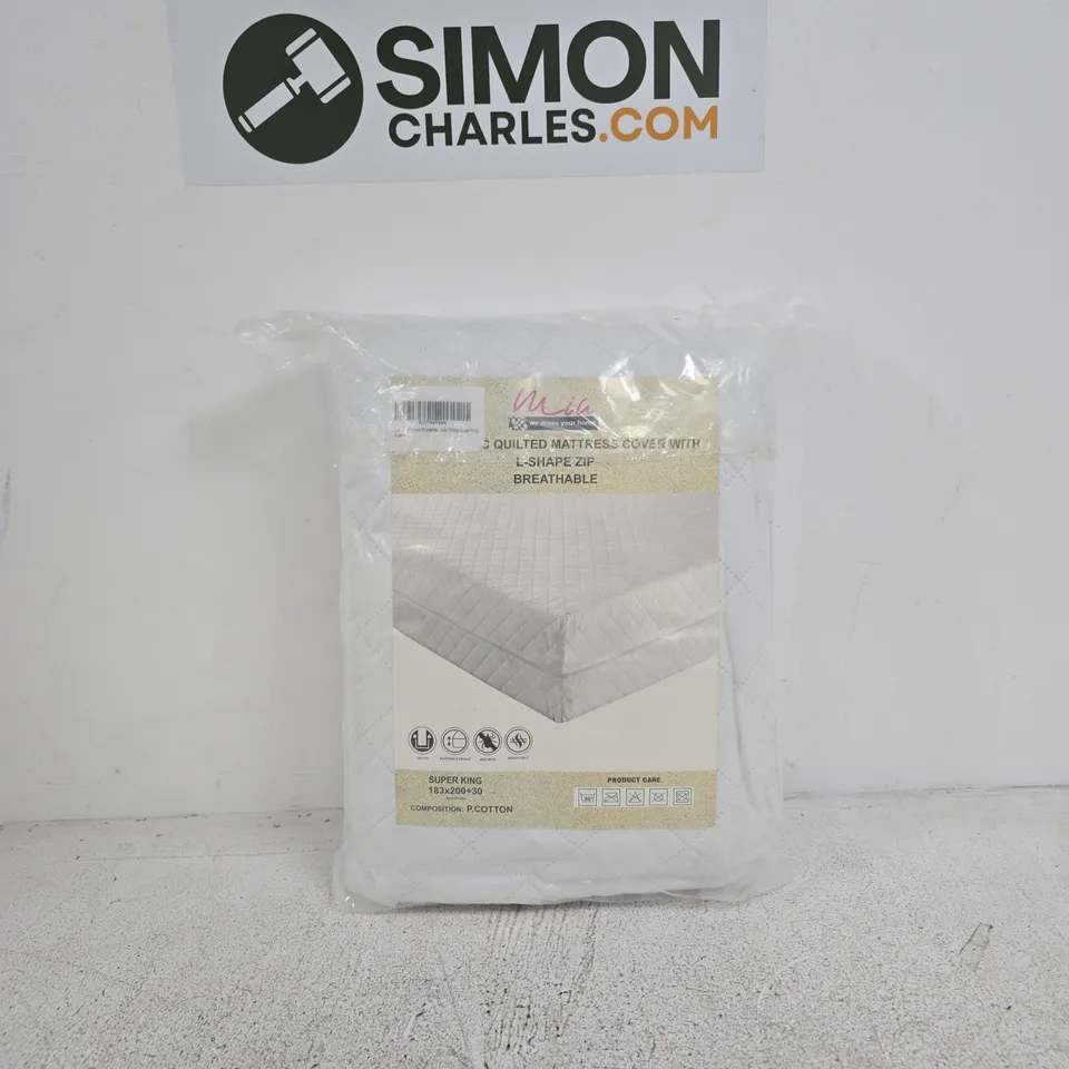 SUPER KING QUILTED MATTRESS COVER WITH L SHAPE LIP BREATHABLE