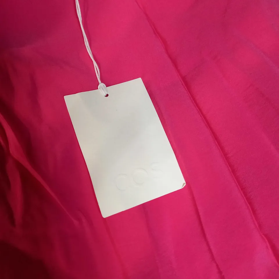 COS HOT PINK A LINE MIDI DRESS - SIZE 16