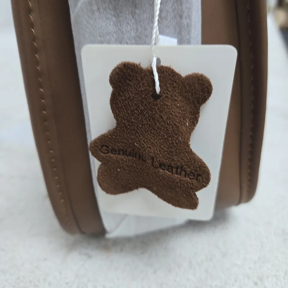 BROWN SUEDE LEATHER HANDBAG