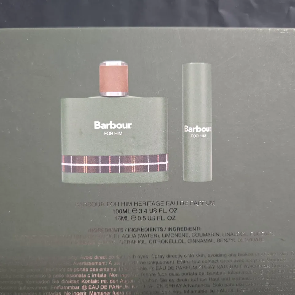 BOXED BARBOUR FOR HIM HERITAGE 100ML EAU DE PARFUM 2-PIECE SET
