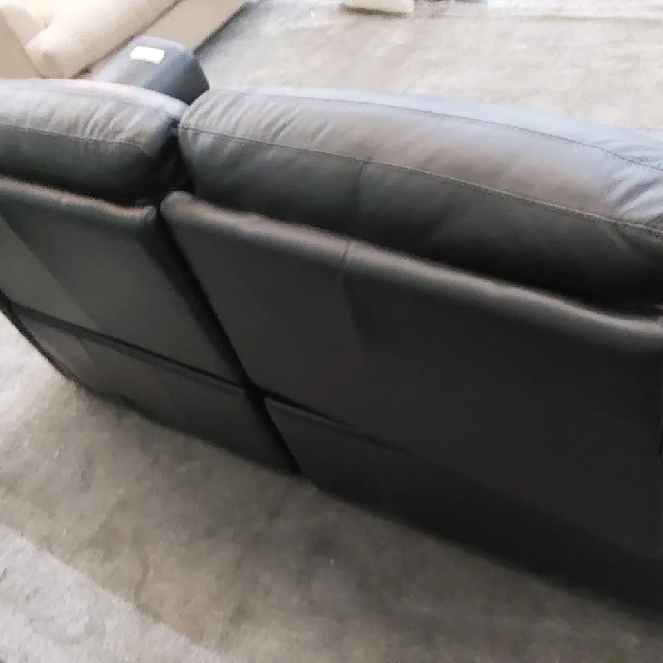 QUALITY DESIGNER AVOLA 2-SEATER ELECTRIC RECLINING SOFA IN BLACK LEATHER WITH MECHANISM 