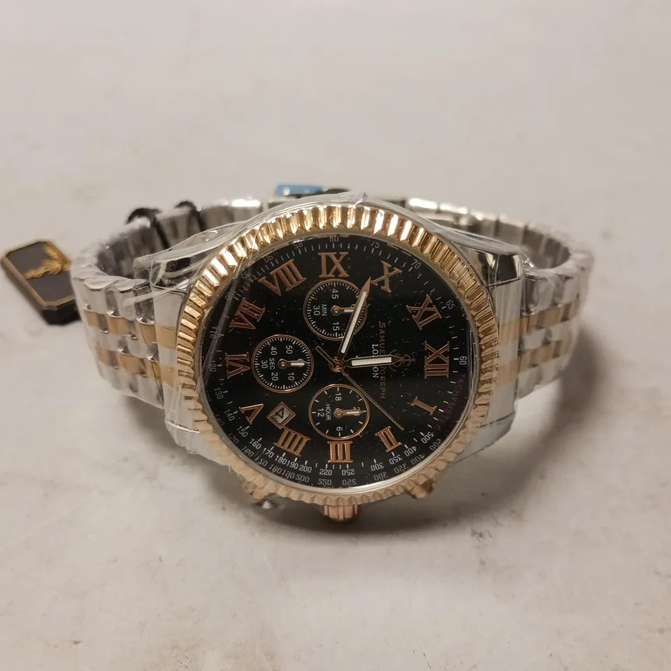 BOXED SAMUEL JOSEPH LIMITED EDITION SPEED EXQUISITE TWO TONE DESIGNER MENS WATCH