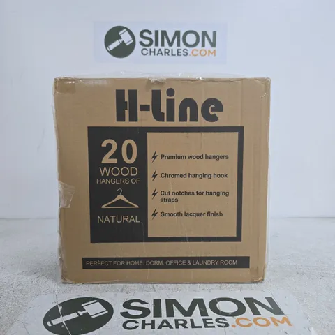H-LINE 20 NATURAL WOOD HANGERS – BOXED