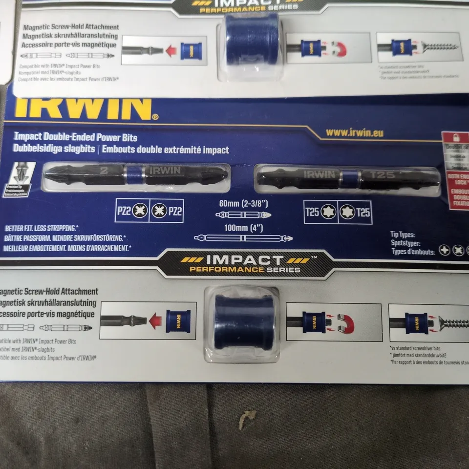 9X IRWIN IMPACT DOUBLE ENDED POWER BITS