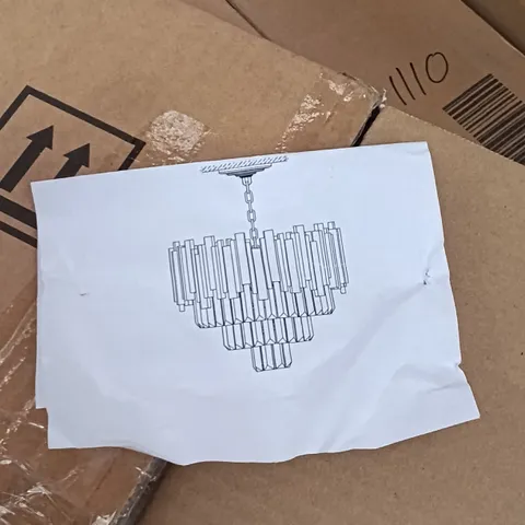 BOXED CRYSTAL CHANDELIER - BLACK (1 BOX)