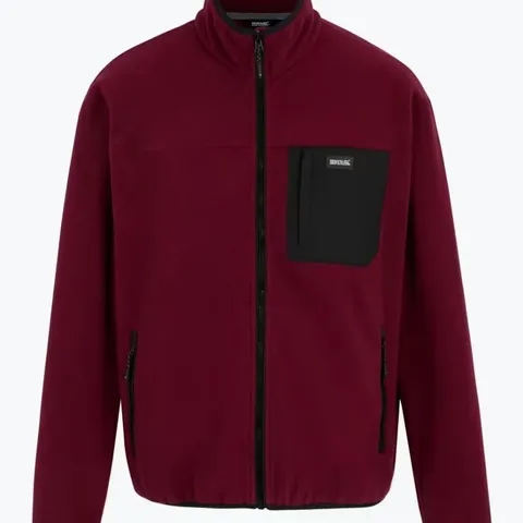 BRAND NEW REGATTA MENS FRANKIE FULL ZIP FLEECE JACKET IN DARK MAROON SIZE L