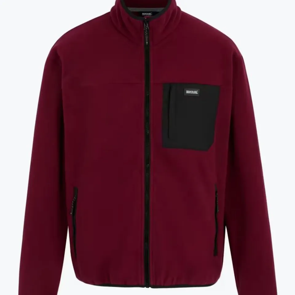 BRAND NEW REGATTA MENS FRANKIE FULL ZIP FLEECE JACKET IN DARK MAROON SIZE L