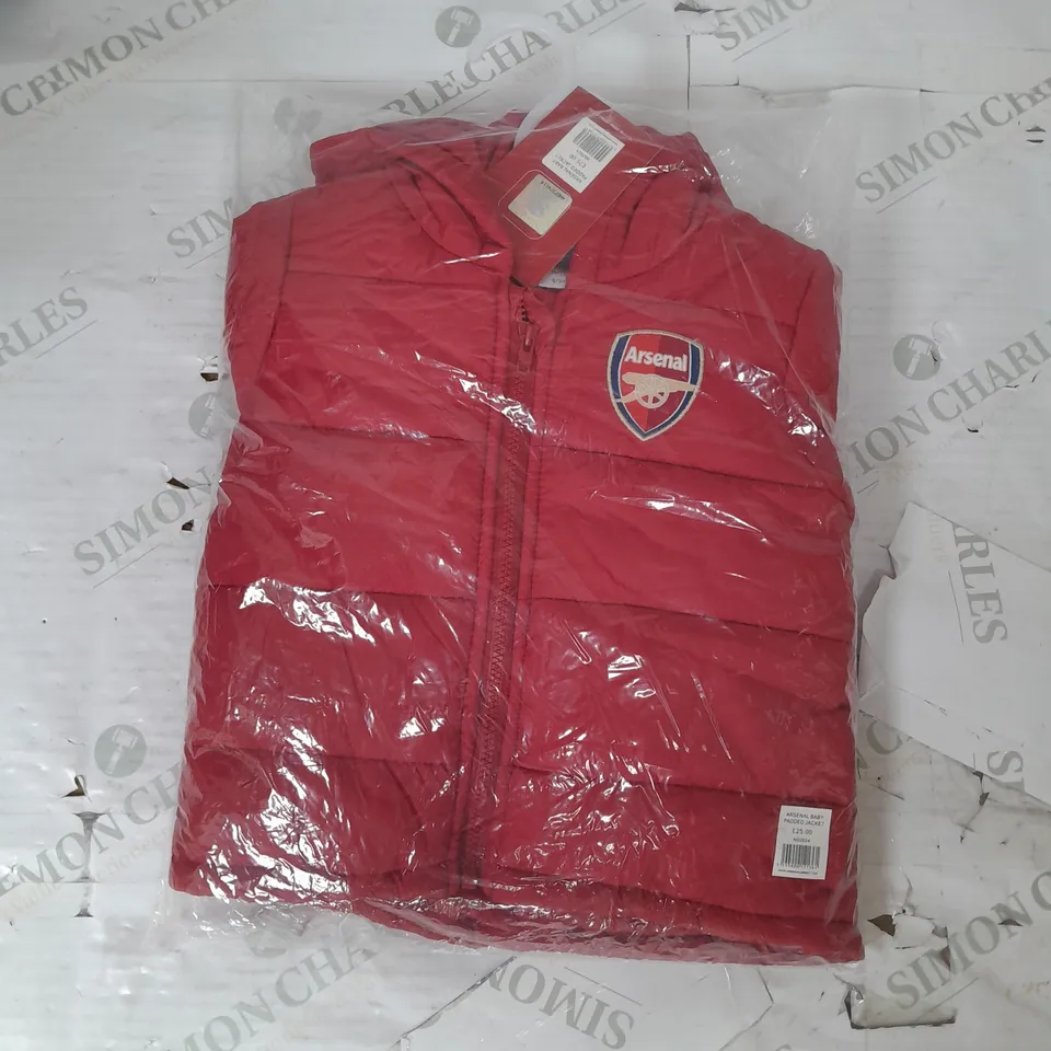 ARSENAL OFFICIAL PADDED BABY COAT IN RED SIZE 6-9MNTHS