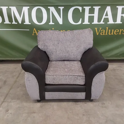 NARVA FABRIC/FAUX LEATHER ARMCHAIR