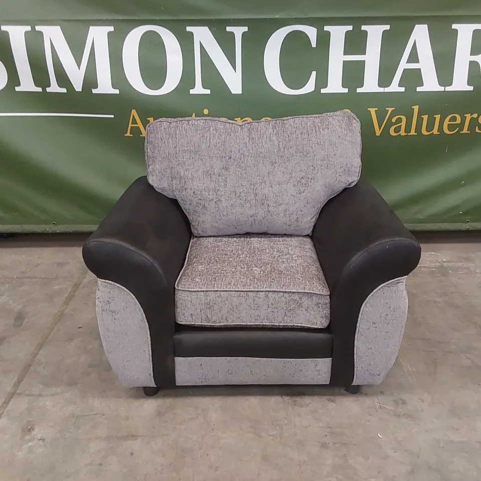 NARVA FABRIC/FAUX LEATHER ARMCHAIR