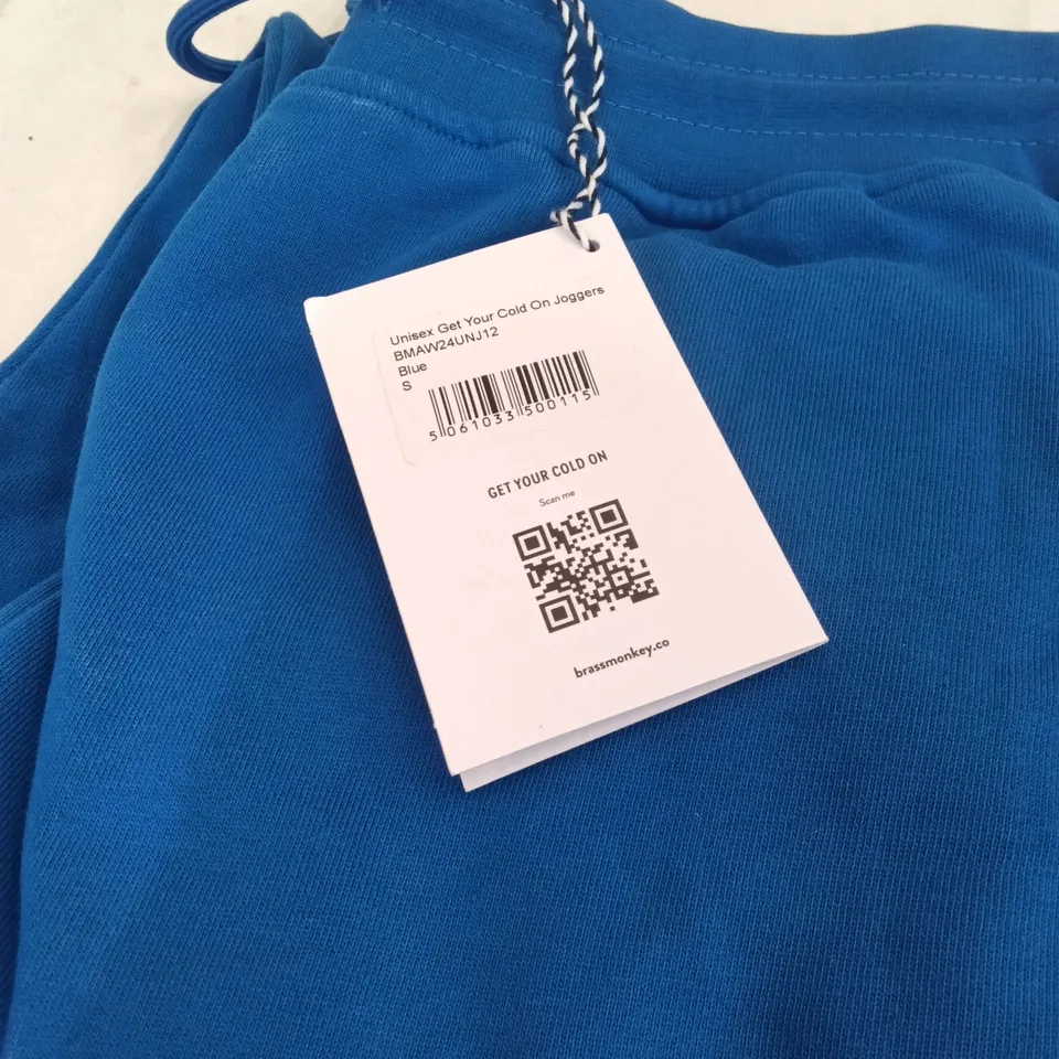 BOX TO CONTAIN BRASS MONKEY JOGGERS - BLUE SIZE SMALL APPROXIMATELY 10