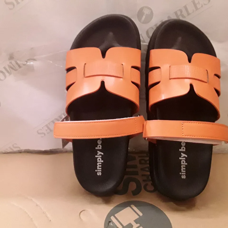 BOXED BRAND NEW SIMPLY BE SLIPPERS/SCANDALS SIZE 6 BLACK AND ORANGE COLOUR APPROXIMATELY 5