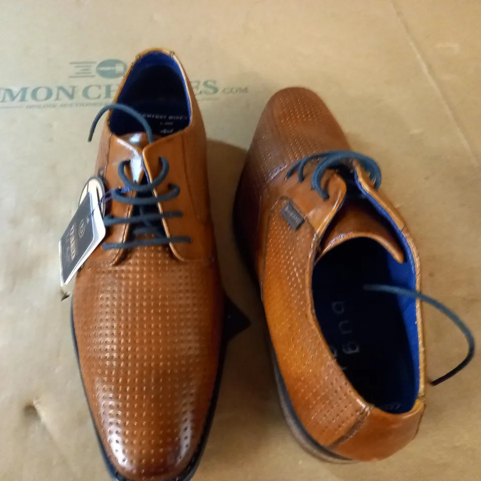 BUGATTI BROWN REAL LEATHER SHOES - 40