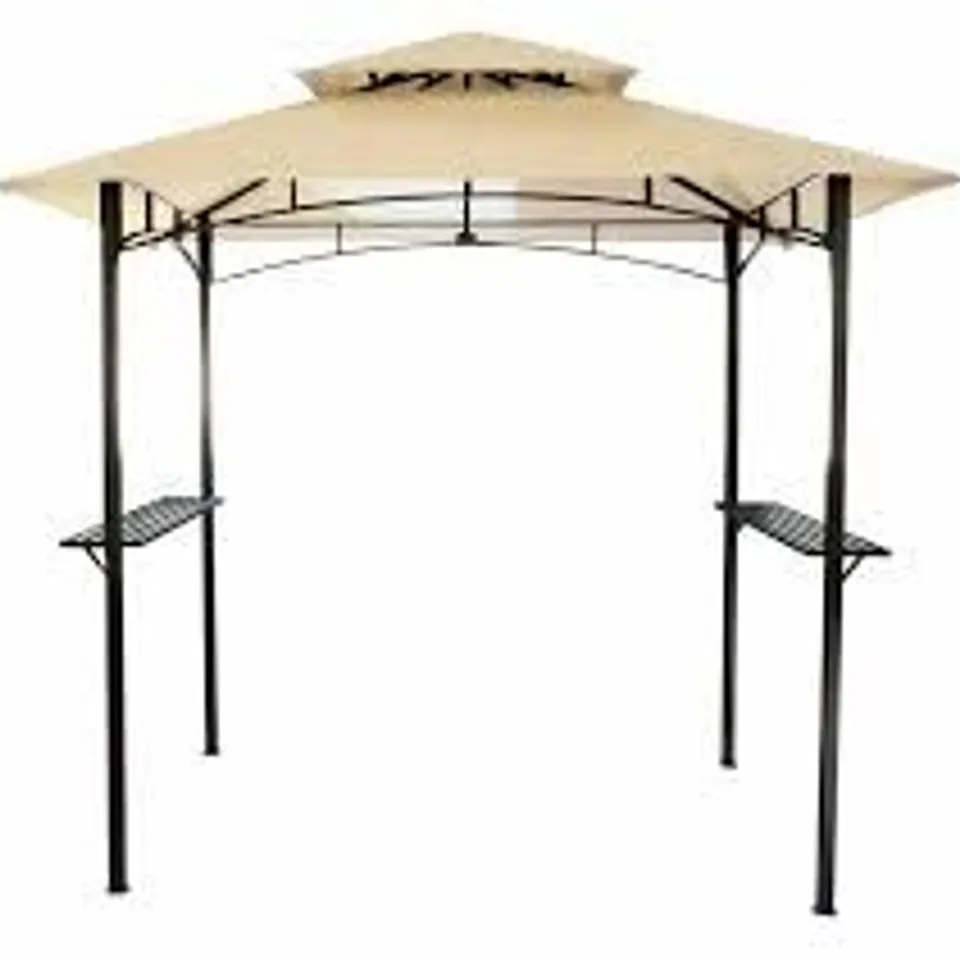 BOXED RASCO BEIGE 1.5MX2.4M STEEL BBQ GAZEBO (1 BOX) RRP £137.99