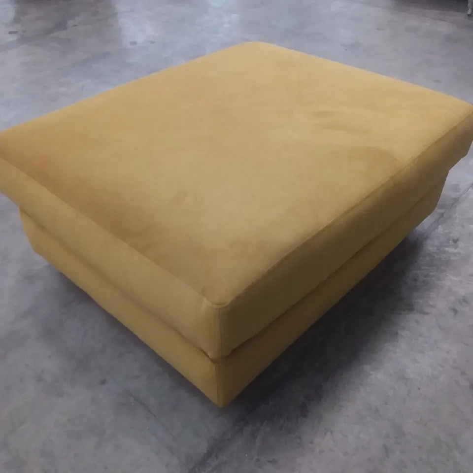 QUALITY BRITISH DESIGNER LOUNGE CO. FOOTSTOOL MUSTARD PLUSH FABRIC