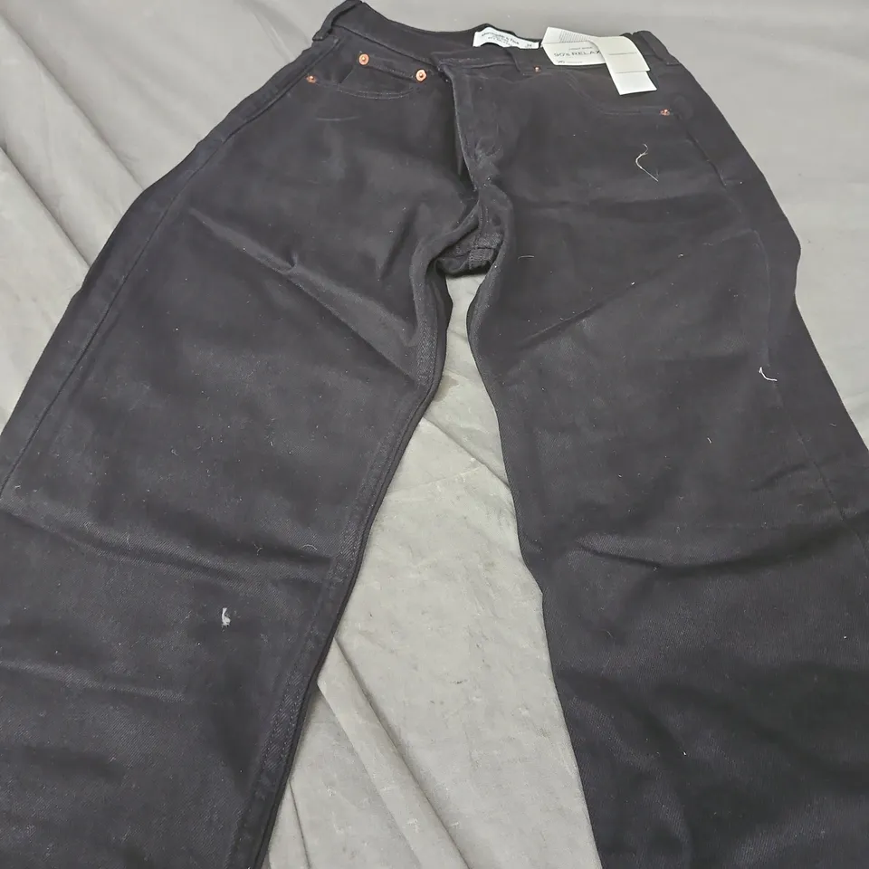 ABERCROMBIE & FITCH HIGH RISE JEANS – 90S RELAXED FIT, BLACK DENIM, WAIST 26 